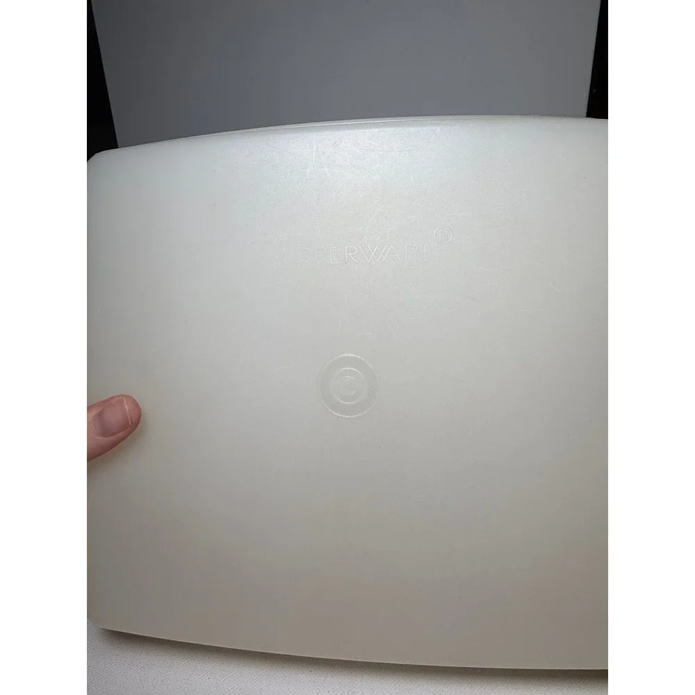 Vintage Tupperware Deviled Egg Keeper Tray Holder Tan Made In USA Retro 1980s